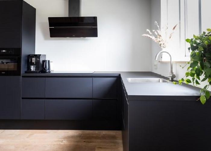 black kitchen cabinetry