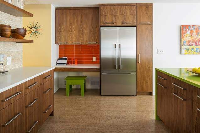 warm wood cabinets