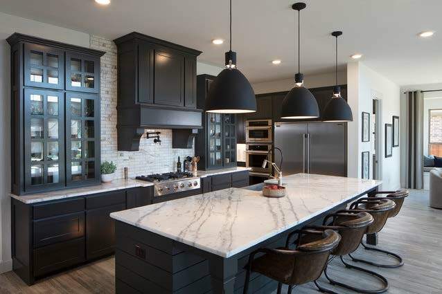 dark hued kitchen cabinets